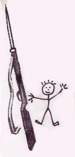 gun with child stick figure